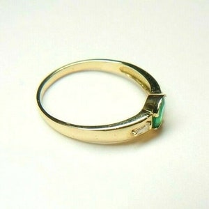 Colombian Emerald & Diamond Ring .60 Cts Oval Shape 18K Gold Size 7.25 US Muzo Mines image 6