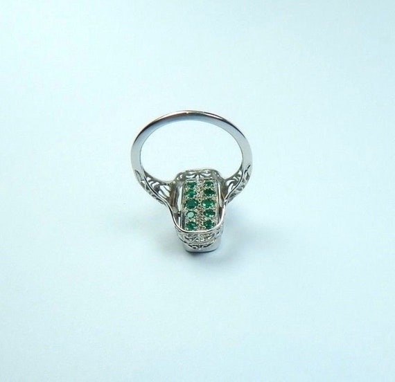Colombian Emerald Art Deco Reversible Ring 3.82 C… - image 4