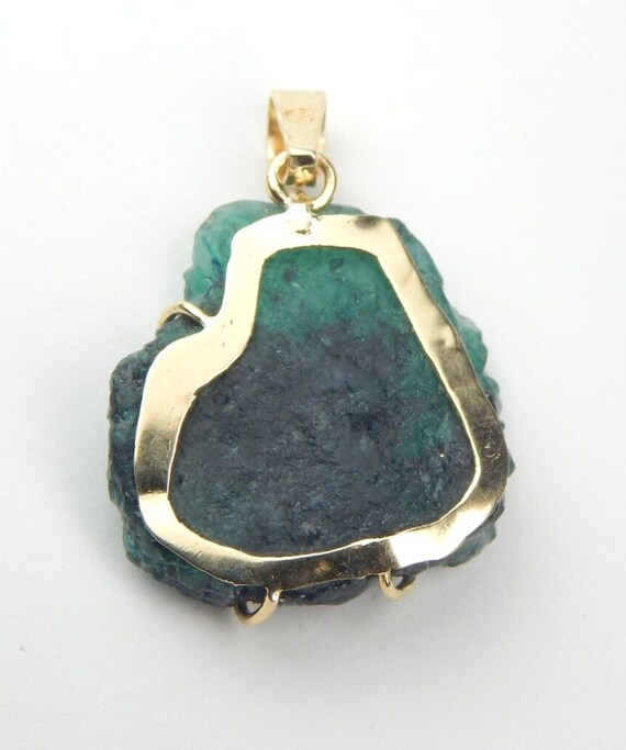Colombian Emerald Natural Raw Crystal Pendant 26.… - image 10