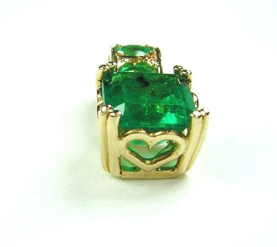 Colombian Emerald Pendant 1.30 Cts Set in 18K Gol… - image 6