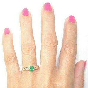 Colombian Emerald & Diamond Ring .60 Cts Oval Shape 18K Gold Size 7.25 US Muzo Mines image 7