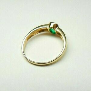 Colombian Emerald & Diamond Ring .60 Cts Oval Shape 18K Gold Size 7.25 US Muzo Mines image 4