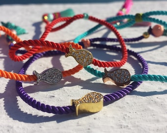 Colorful cute fish-bracelet with tassels