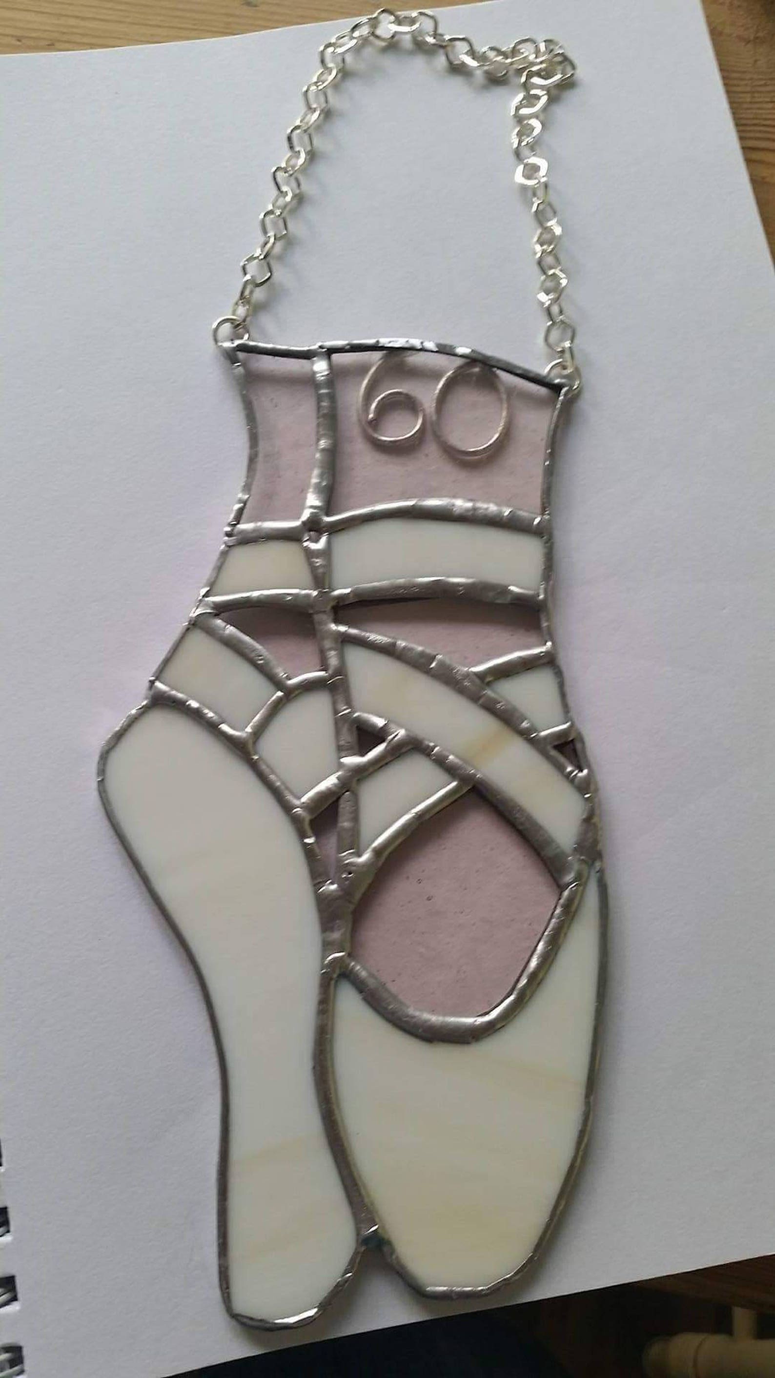 stained glass, ballet shoes, to order