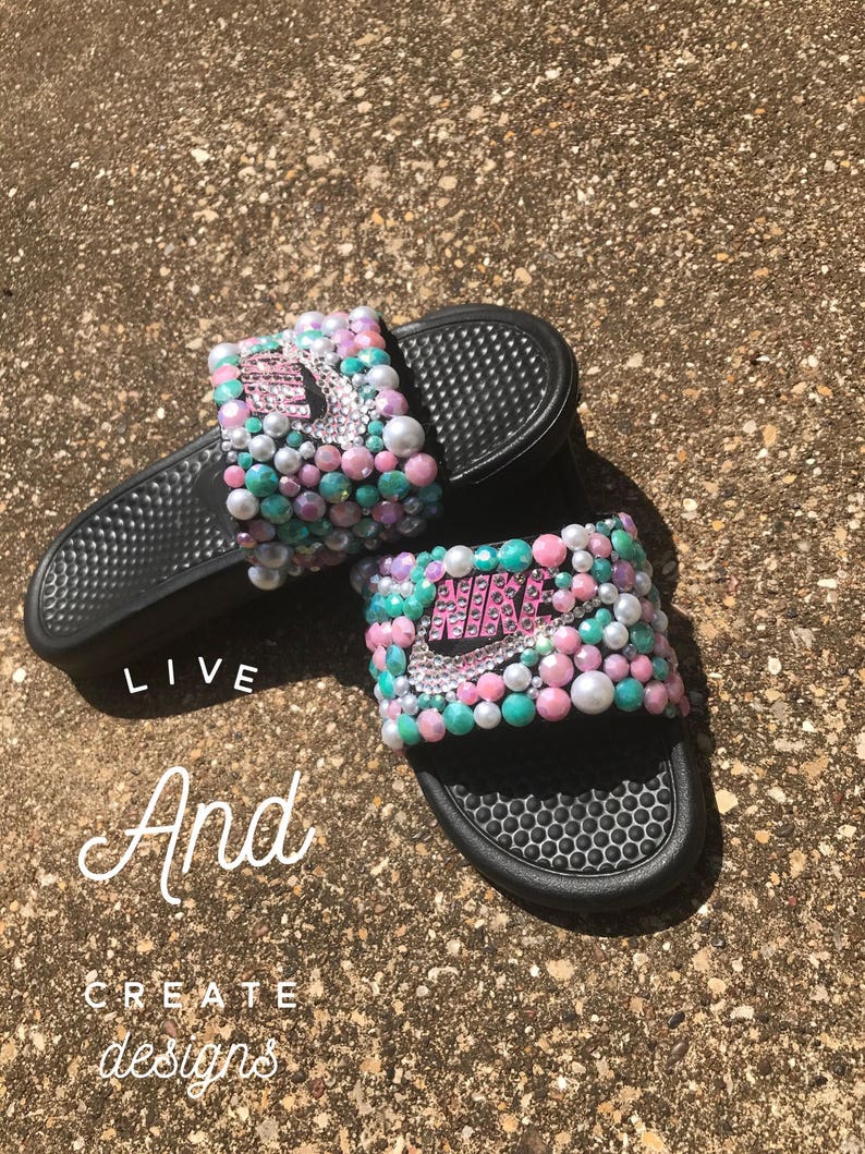 bedazzled nike slides