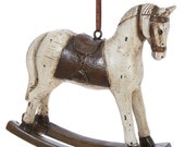 4.5 quot Raz Rocking Horse, wreath accessories, wreath enhancement, Christmas, Joyeux Noel Collection, Raz, Rocking Horse, Christmas Decor