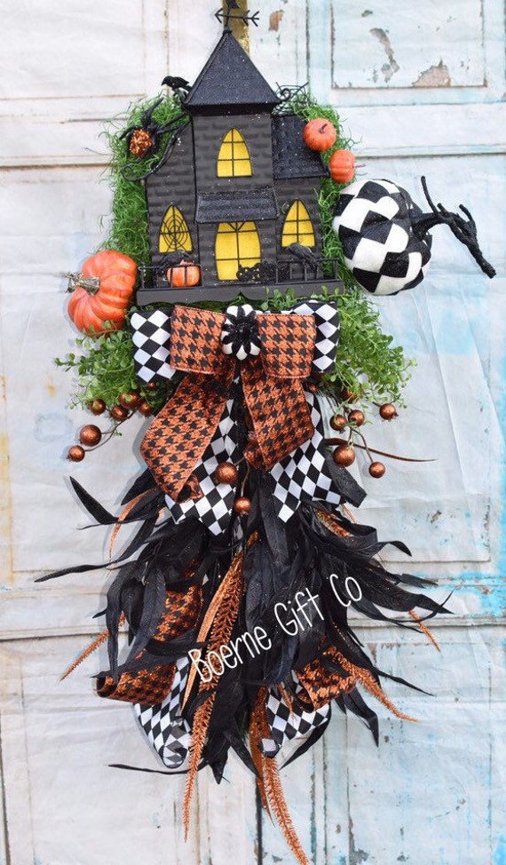 Halloween Decor Door Wreath Fall Wreath Farmhouse Wreath Velvet Pumpkin Pumpkin Swag Fall Decor Autumn Wreath Halloween Wreath