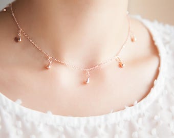 Rose Gold Choker, Rose Gold Necklaces, Rose Gold Boho Necklace, Rose Gold Choker Necklace, Boho Choker Necklace Rose Gold, Gift for Her