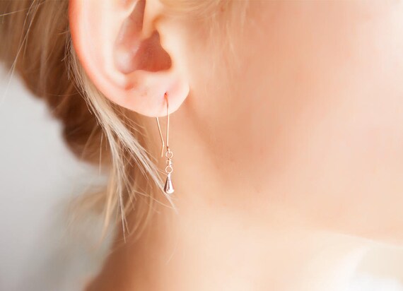 delicate gold drop earrings
