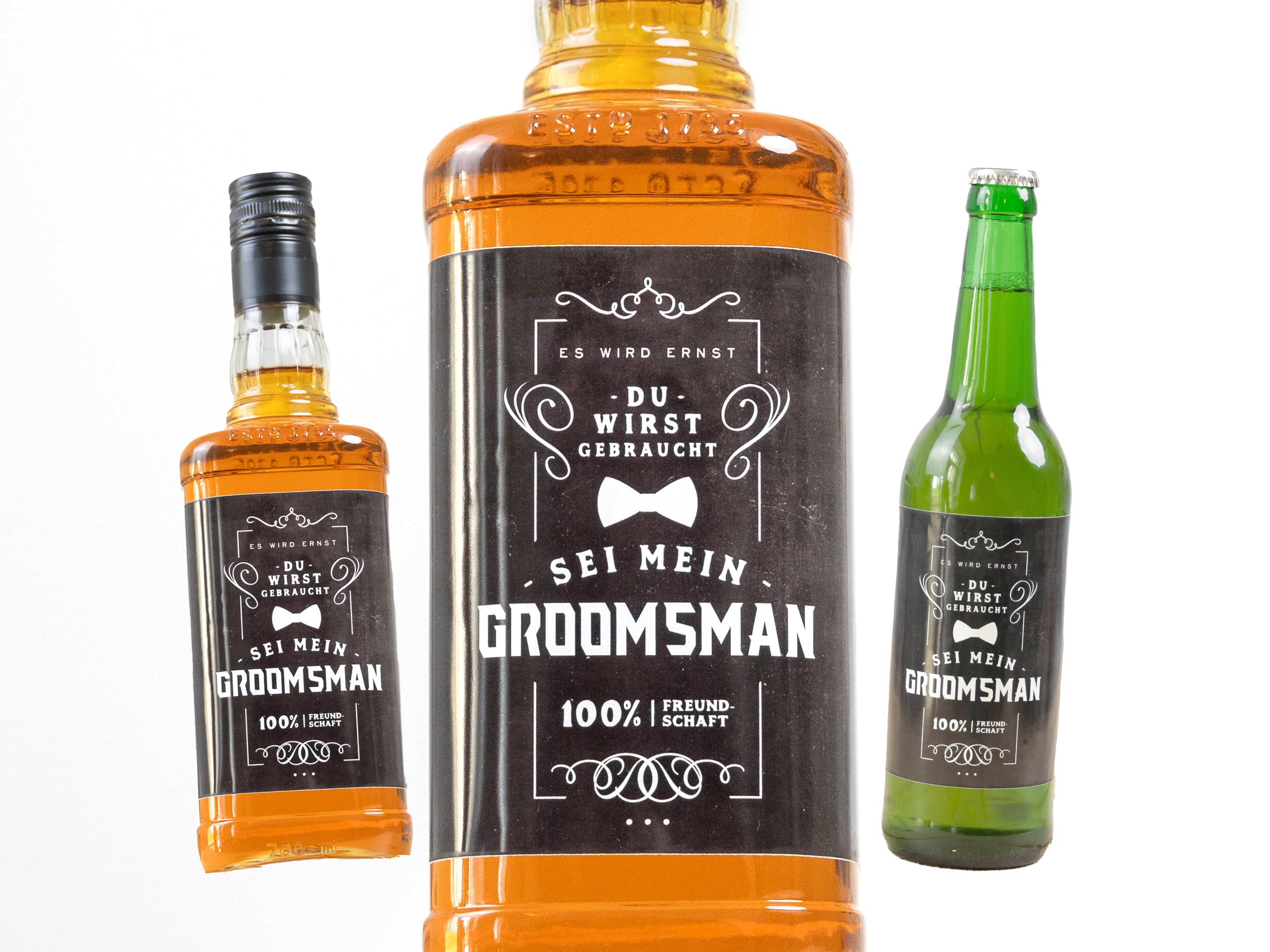Groomsmen Fragen Aufkleber Used Look - Flaschenetikett Für Bier Oder Whisky Groomsmen Fragen Aufkleber Used Look - Flaschenetikett Für Bier Oder Whisky