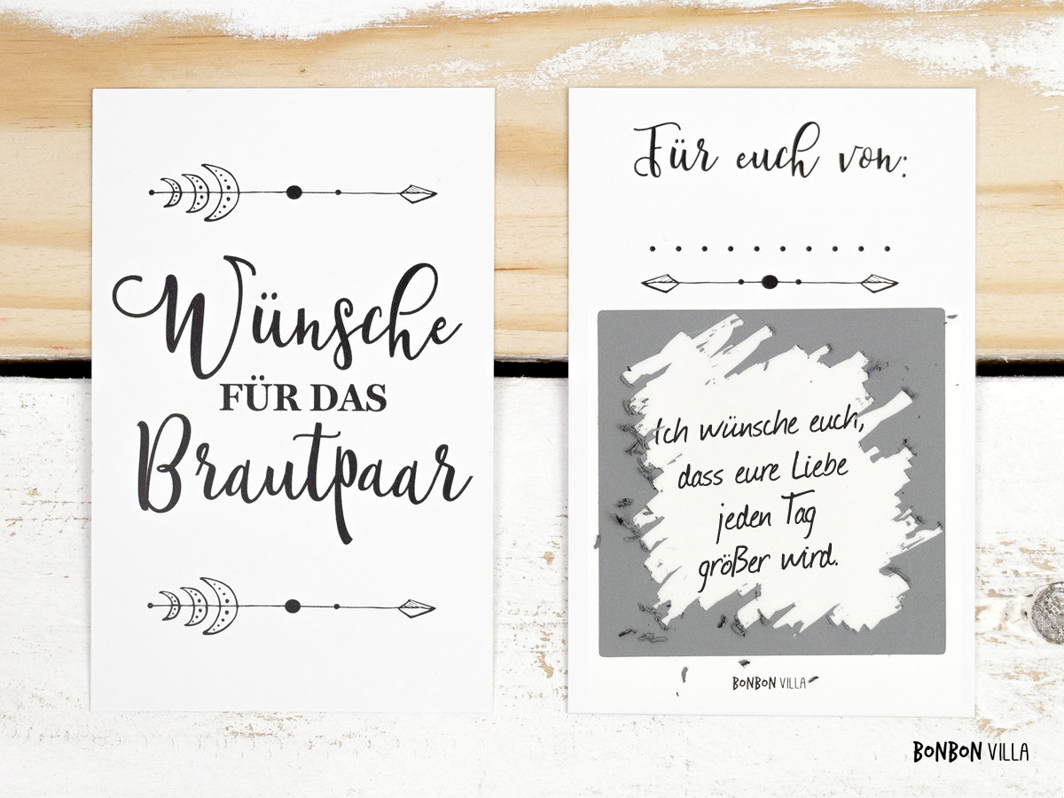 Hochzeit Wünsche 25x Rubbelkarten originelle Etsy