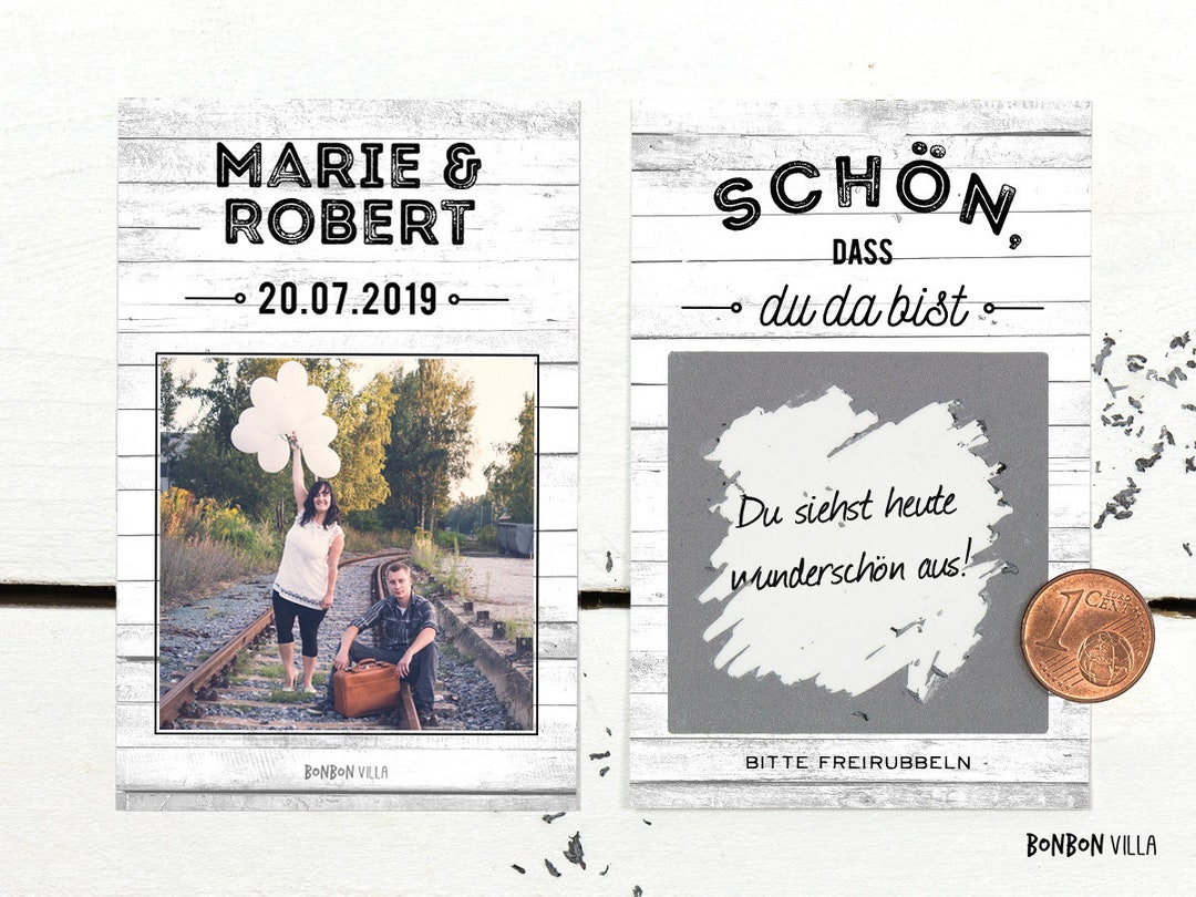 Personalisierte Rubbellose mit eigenem Foto, 100 Stück, individuelles