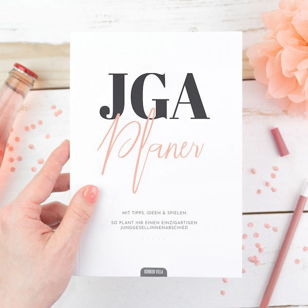JGA Planer, Junggesellinnenabschied planen, Tipps, Ideen und Spiele für Junggesellenabschied Frauen, Buch mit 64-Seiten, deutsch