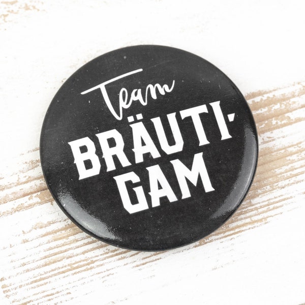 JGA Button, Team Bräutigam, Junggesellenabschied, 55mm, Trauzeuge, Bräutigam, Gromsmen, JGA, Hochzeit feiern, Ansteckbutton