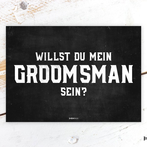 Groomsman fragen, Postkarte, Willst du mein Groosman sein, deutsch, männliche Brautjungfer, Groomsmen,Hochzeit, Geschenk, Idee