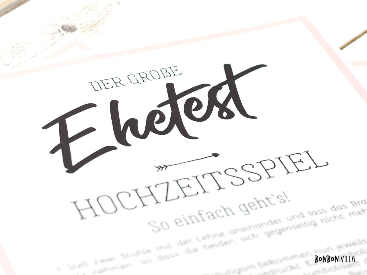 Hochzeitsspiel zum ausdrucken der große Ehetest Spiel für | Etsy