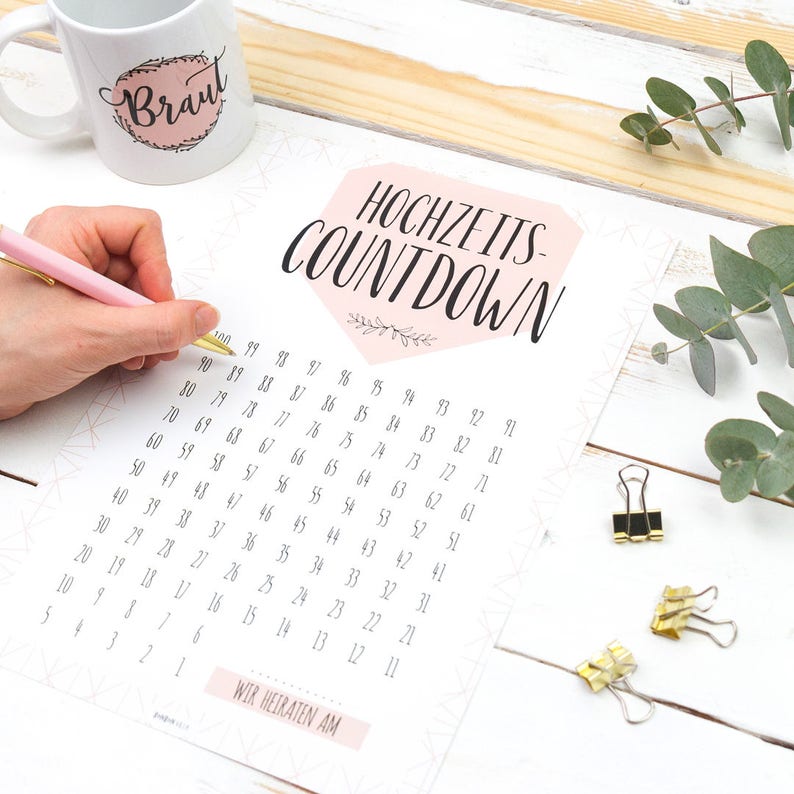 wedding-countdown-engagement-gift-wedding-calendar-100-days-etsy