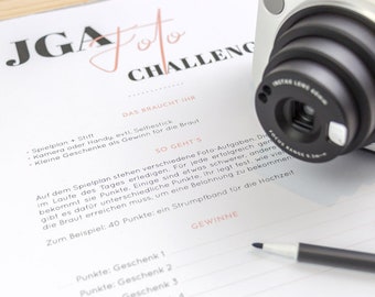 JGA Photo Challenge, Imprimable, Jeu de fête de poule téléchargeable, Enterrement de vie de jeune fille, Femme, Fichier PDF