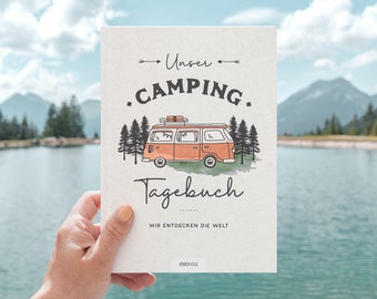 Camping diary, camping logbook, travel journal with packing list for motorhomes or caravans & campers | Van Life