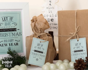 10 x Christmas labels *Let it be*