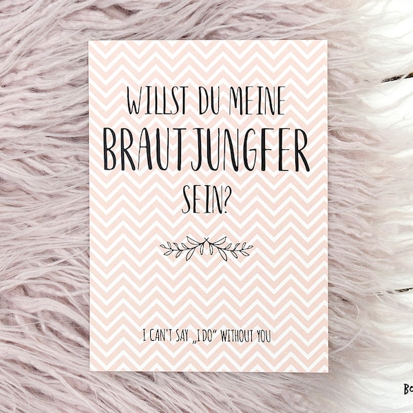 Willst du meine Brautjungfer sein, Postkarte, Geschenke für Brautjungfern, Hochzeit, Brautjungfer fragen