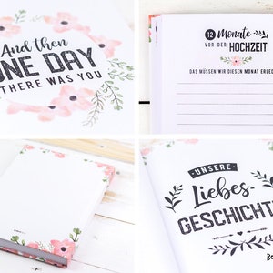 Hochzeitstagebuch, Geschenk zur Verlobung, And so the adventure begins, Geschenk für die Braut, Brautgeschenk, Tagebuch für die Braut 画像 4