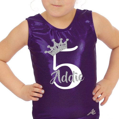 Birthday Gymnastics Leotard With Glitter Personalized With Age Etsy