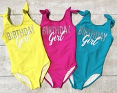 Birthday girl swimsuit Girls Swimwear