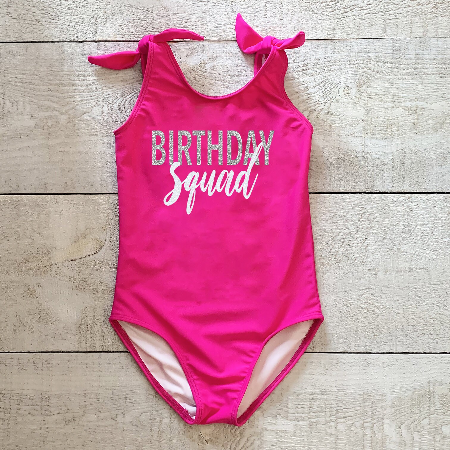Birthday Squad swimsuit Girls Swimwear Etsy