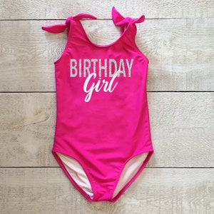 Birthday girl swimsuit Birthday girl Swimwear Hot pink