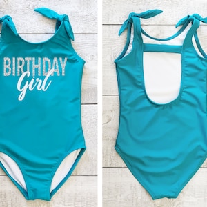 Birthday girl swimsuit Birthday girl Swimwear Teal