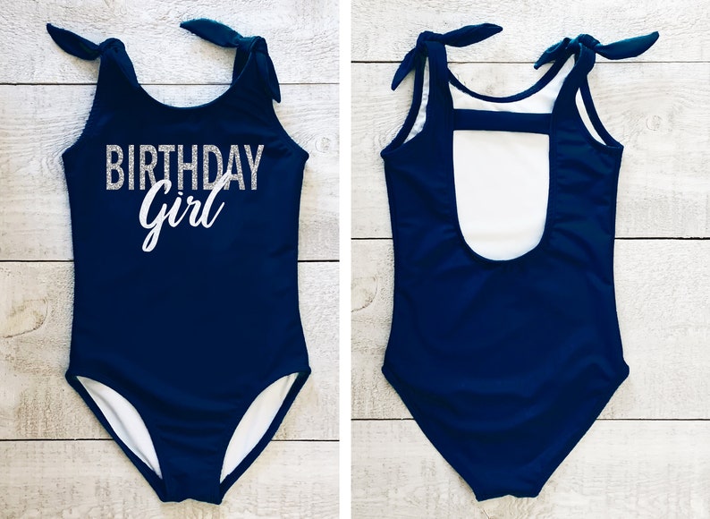 Birthday girl swimsuit Birthday girl Swimwear Navy