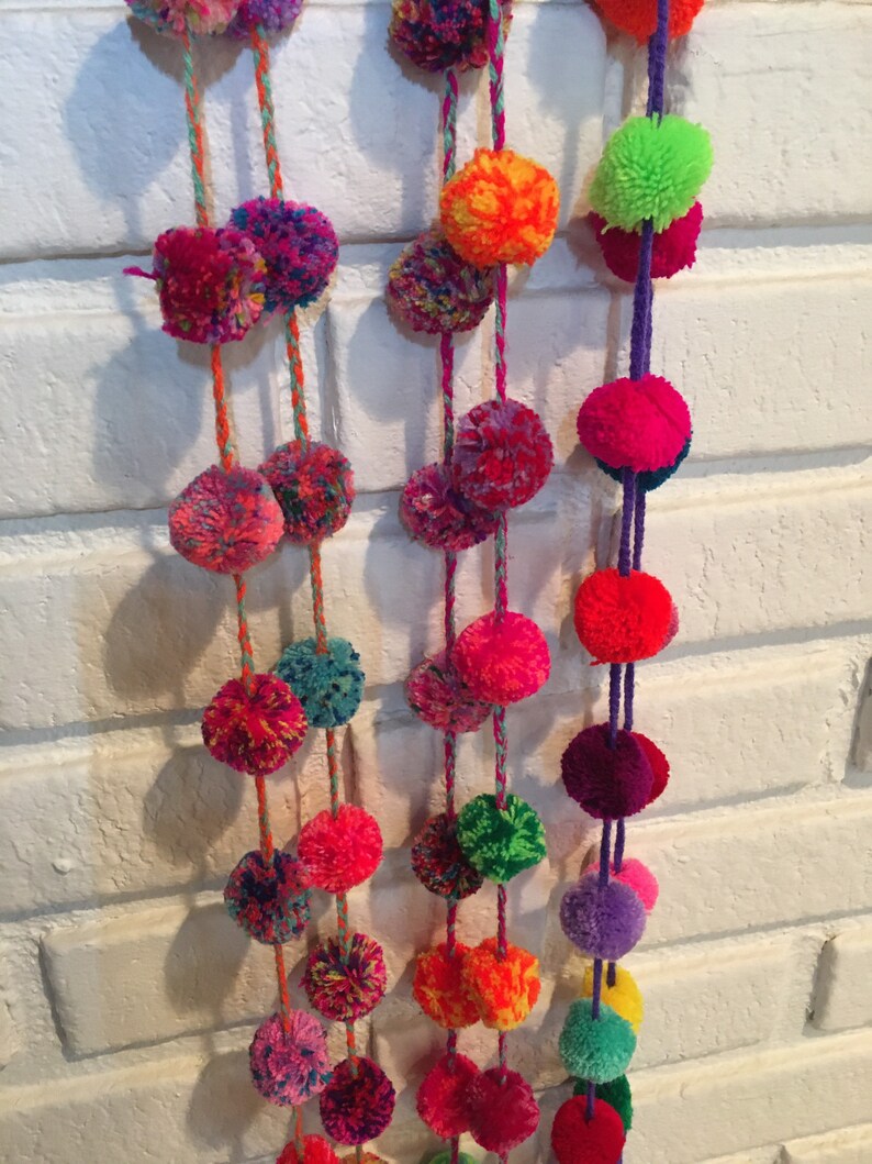 Pom Pom garland handmade in Mexico Assorted colors NEW Etsy