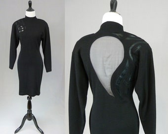 Vintage1980s Andrea Jovine Wool 2pc EnsembleSleeveless Dress /& Cropped Jacket Color Block and Stripes M