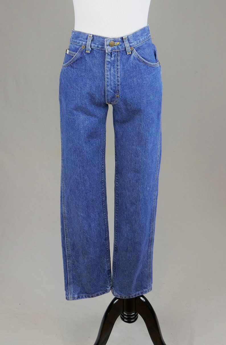 90s Lee Jeans 27 waist Men's Blue Denim Pants Vintage 1990s 29.5 inseam length image 2