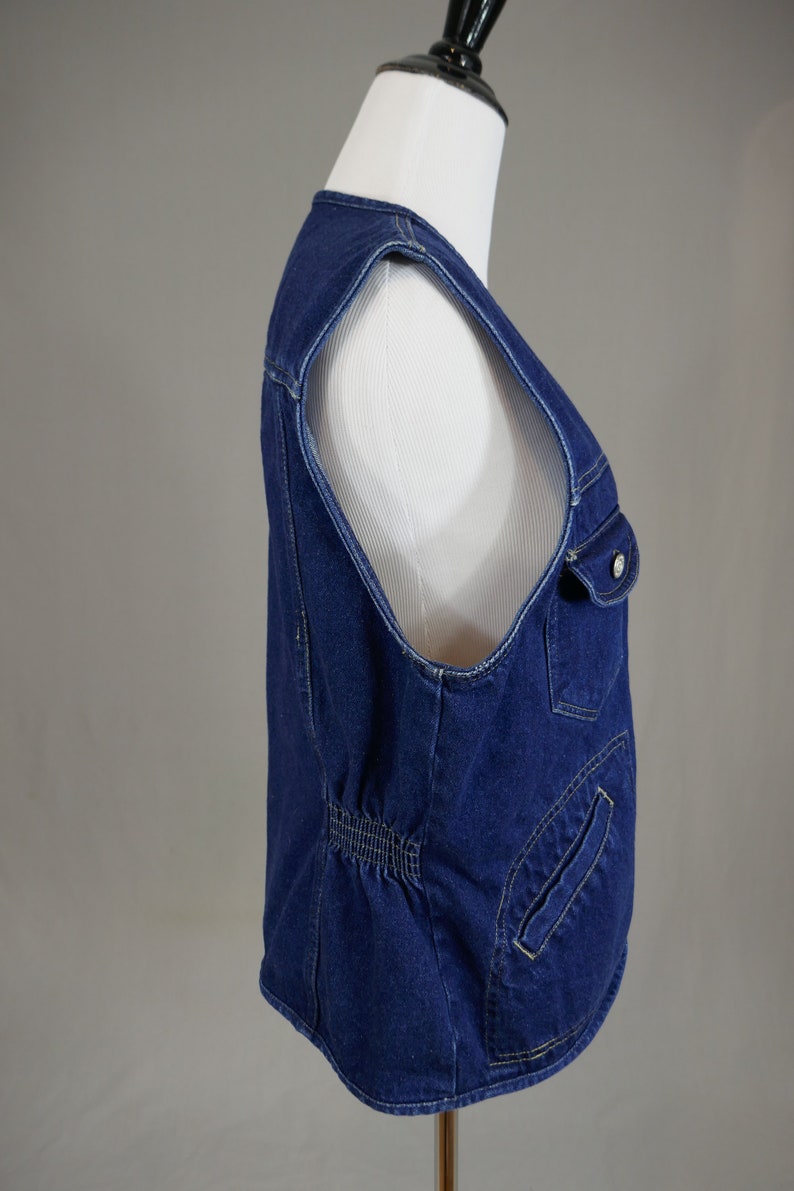 80s 90s Gitano Denim Vest Zip Front Cotton Jean Vintage 1980s 1990s M image 7