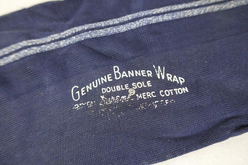 Men's Vintage Dress Socks NOS NWT New Unworn Deadstock Navy Blue w/ Red Wedgefield Kresge's Rayon Cotton Blend Mid-Century Hosiery image 6