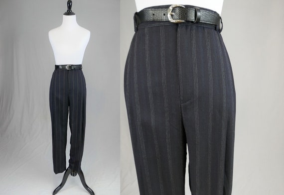 90s Pleated Pants 31 to 33 Waist Black 