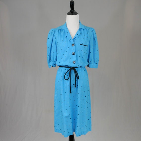 Light blue dress with black polka dots online