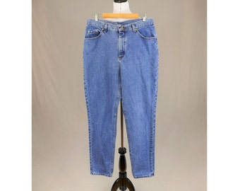 90s Lee Jeans - 34" waist - Blue Cotton Denim Pants - High Rise - Vintage 1990s - 33.5" inseam Tall Long