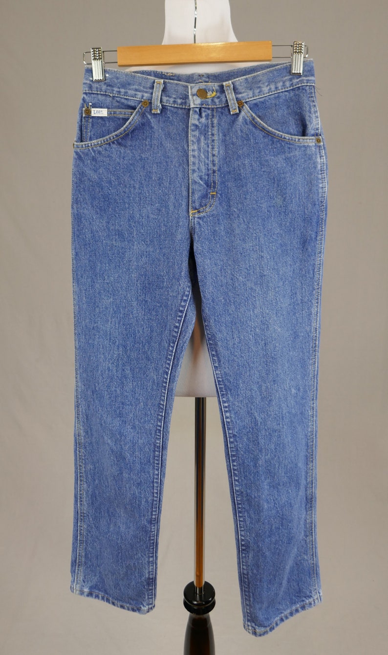 90s Lee Jeans 27 waist Men's Blue Denim Pants Vintage 1990s 29.5 inseam length image 7