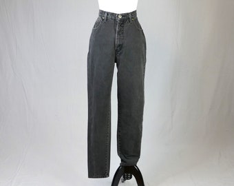 90s Black Jeans - 29" waist - High Rise Waisted Denim Pants - Falls Creek - Vintage 1990s - 31" inseam
