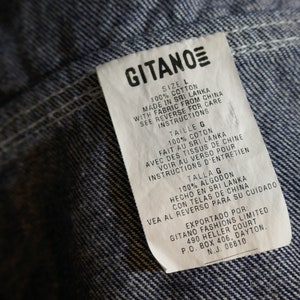 80s 90s Gitano Denim Vest Zip Front Cotton Jean Vintage 1980s 1990s M image 8