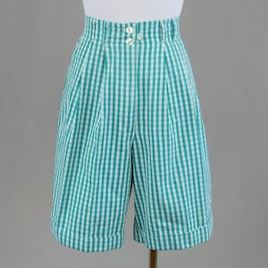 NEAT 80's VINTAGE GINGHAM｜FLIGHT 80s 90s Green Gingham Check Shorts - 28-34