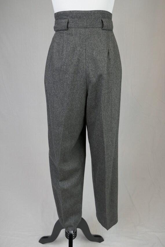 80s Gray Trousers - 28" waist - Pleated Front Pan… - image 3