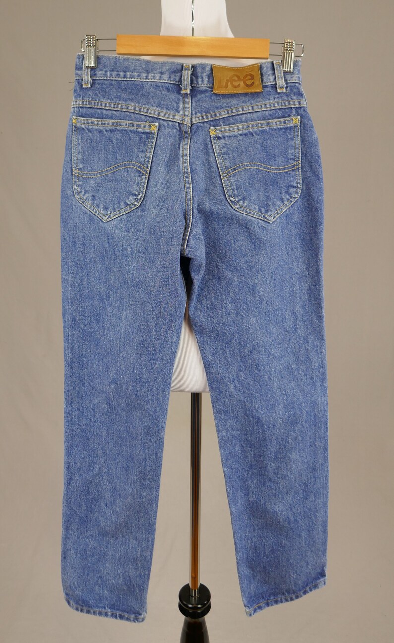 90s Lee Jeans 27 waist Men's Blue Denim Pants Vintage 1990s 29.5 inseam length image 8