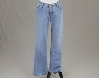 90s Cruel Girl Jeans - 30" low rise waist Size 3 Slim - Button Fly Boot Cut - Vintage 1990s - 32.5" inseam