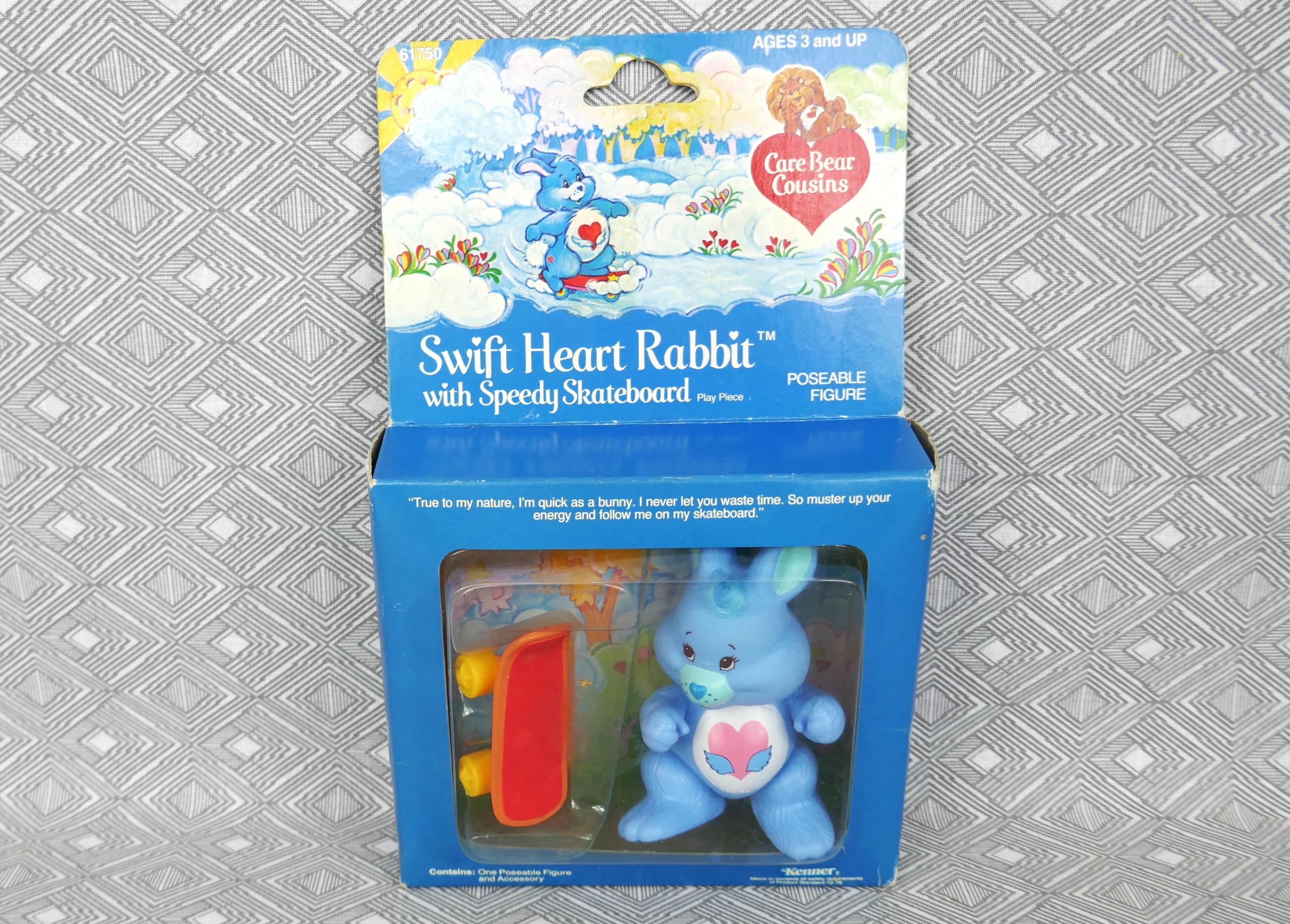 Vintage 80s Swift Heart Rabbit With Speedy Skateboard - Care Bears