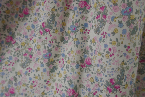 80s Pale Pink Floral Skirt - 27" waist - Pink Gre… - image 6