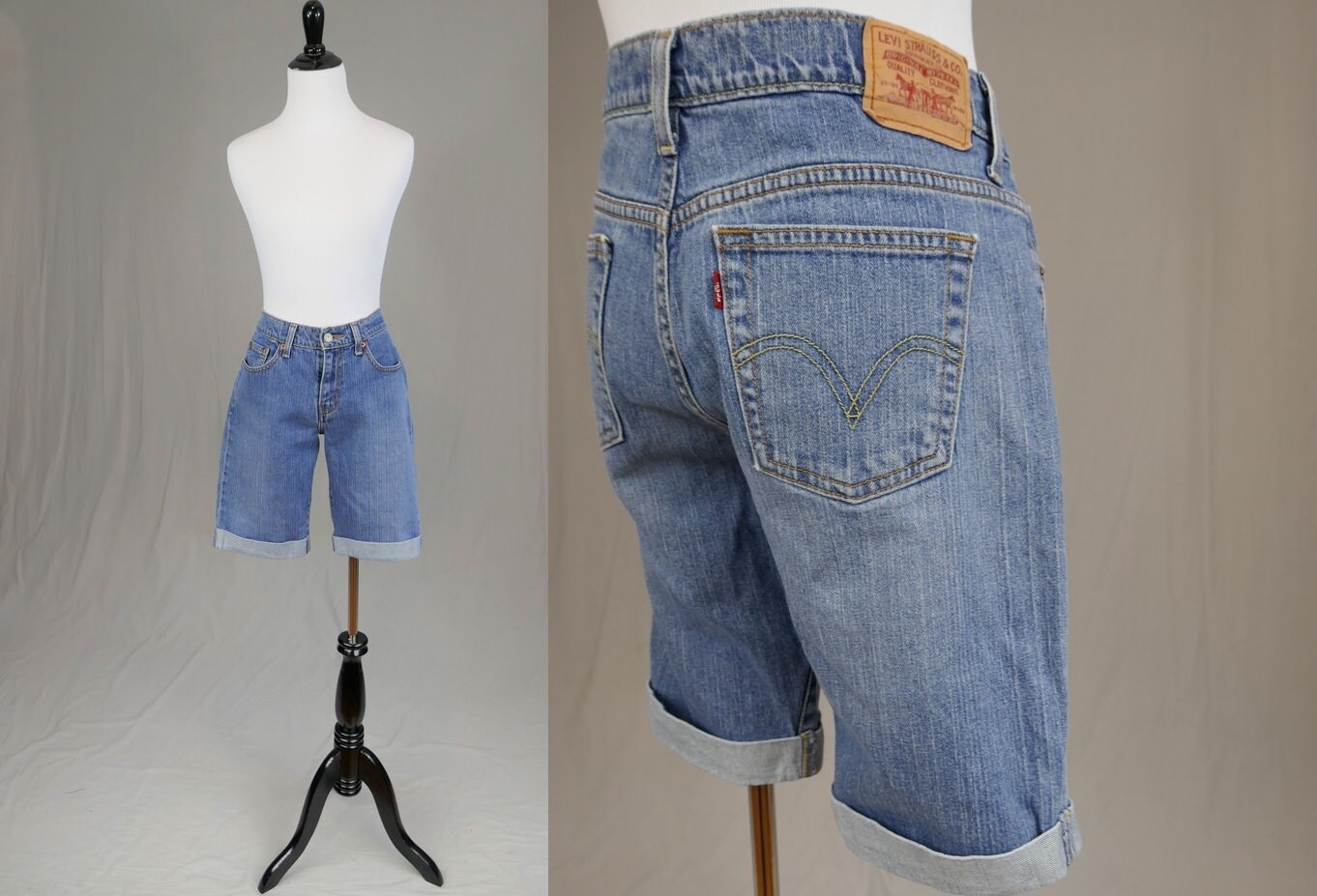 Vintage Cuffed Levi's 515 Shorts 32 Waist Sz 10 Cotton - Etsy Hong Kong